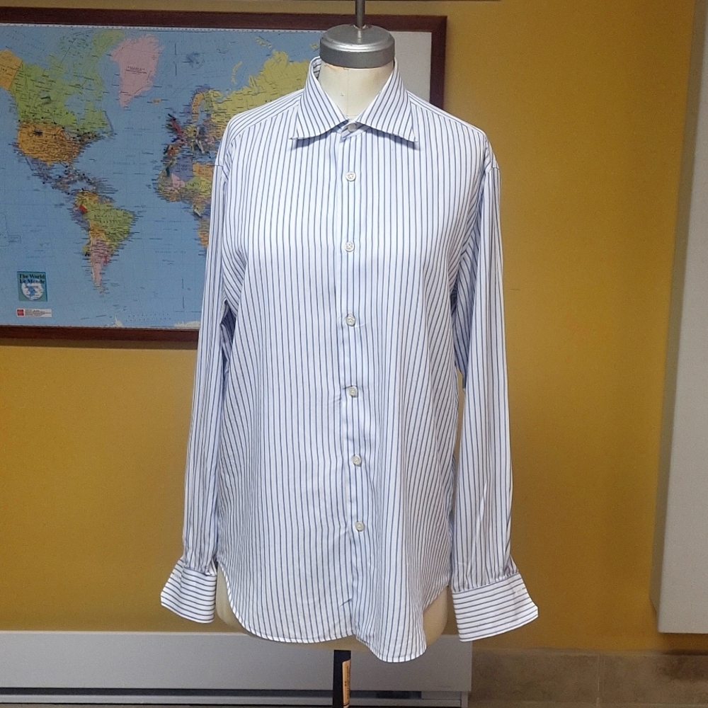 Pal Zilery Men's Casual long sleeves button down dress shirt, Stripped pattern